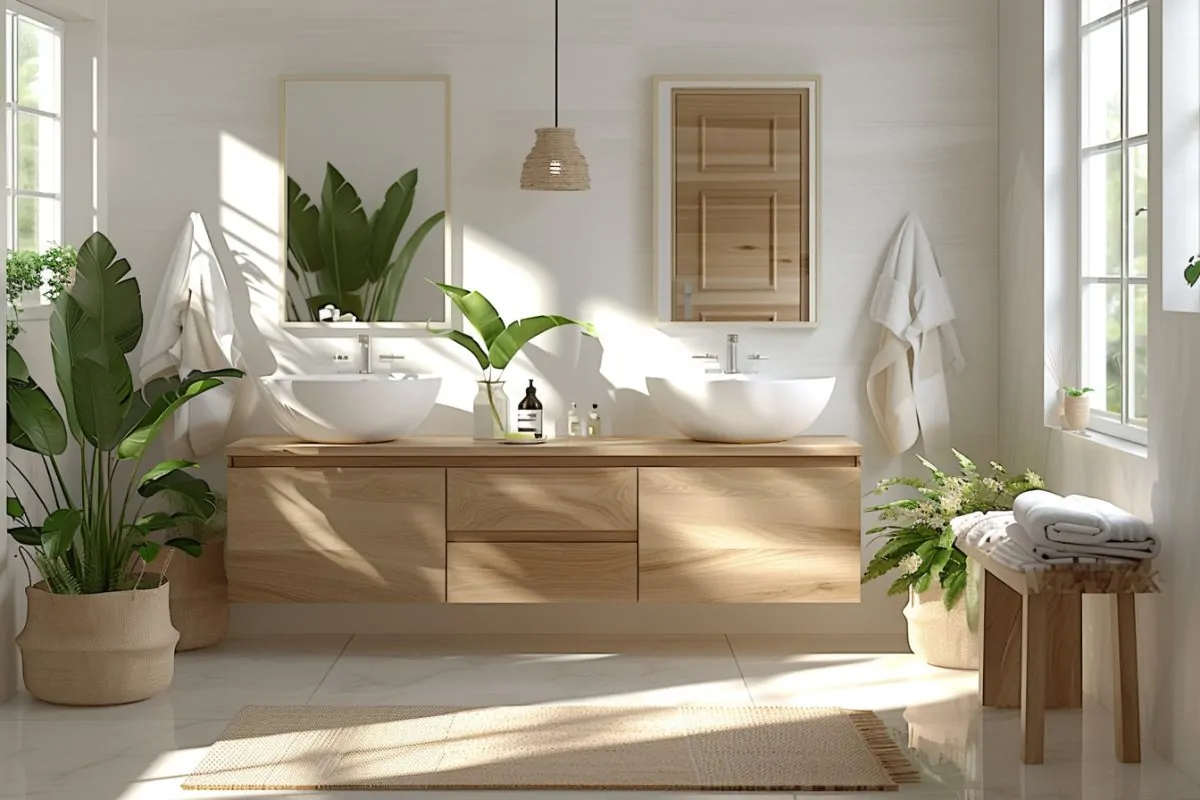 Idées de décoration pour une salle de bains scandinave moderne