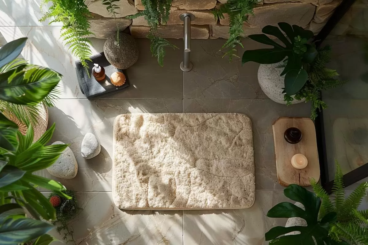Tapis de bain en diatomite